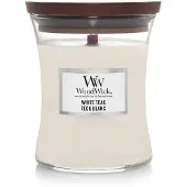 Woodwick White Teak bougie parfumée avec mèche en bois 275 g