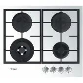 Whirlpool AKTL629/WH - Blanc - Intégré - 59 cm - Table de cuisson à gaz - Verre - 4 zone(s)