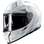 LS2 FF811 Vector II Alizer Mat Blanc Argenté Casque Intégral Taille 2XL