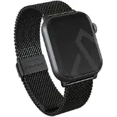 Burga Elegantes Metallgewebe-Armband für Apple Watch, Sangles de montre, Noir