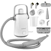 Costway Nettoyeur à vapeur Portable 3 Bar, Nettoyeur à vapeur manuel avec réservoir d'eau de 300ml, tuyau de 116cm, 3m de câble & 10 accessoires, Gris