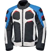 Held Veste textile imperméable Manzano Top pour moto, blanc/noir/bleu, 4XL