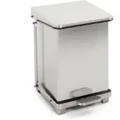 Huismerk - Poubelle industrielle à pédale 27 litres - Acier inoxydable - Acier inoxydable mat