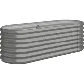 vidaXL Lit surélevé de jardin Acier galvanisé 114x40x36 cm gris