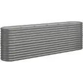 vidaXL Lit surélevé Acier revêtu par poudre 224x40x68 cm Gris