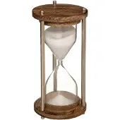 Atmosphera Sablier - - Bois de manguier - Verre et aluminium - 6 minutes - 8cm de diamètre