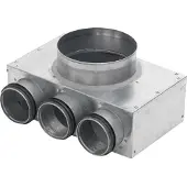 Lindab Boîte murale pour vanne PVWU Ø125 avec 3 raccords Ø63