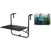 Progarden Table de balcon pliante, gris foncé, 60 x 43 cm