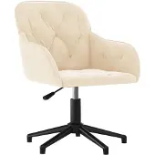 The Living Store Chaise de bureau Pivotante Crème Velours