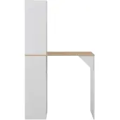 The Living Store Table de bar avec armoire blanc 115x59x200 cm
