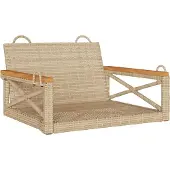 vidaXL Balancelle beige 63x62x40 cm résine tressée