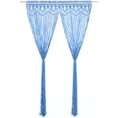 vidaXL Rideau en macramé Bleu 140x240 cm Coton