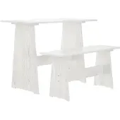 vidaXL Table de salle à manger avec banc REINE Blanc Pin massif