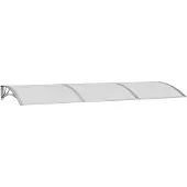 vidaXL Auvent de porte Gris 300x100 cm Polycarbonate