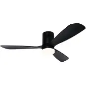 QAZQA Plafonnier ventilateur intelligent noir 132 cm avec LED intégrée intensité réglable sur 3 niveaux en Kelvin et télécommande - Sofia
