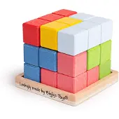 Bigjigs Jeu de logique Cub 3D, + 3 ans, Big Jigs
