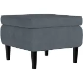 vidaXL Tabouret avec pieds en bois Gris foncé Velours