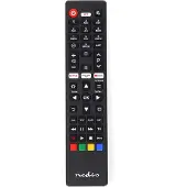 Nedis Remote de remplacement | Convient pour: TCL / Thomson | Fixé | 1 appareil | Bouton Amazon Prime / Netflix / Bouton YouTube | Infrarouge | Noir