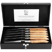 Laguiole Laguiole Set de couteaux à steak Luxury Line - 6 pièces - Chêne - Stonewash