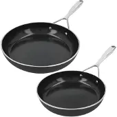 Demeyere Alu Plus 3 Ceraforce Koekenpannenset 24+28cm, Poêle + casserole, Noir