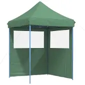 vidaXL Tente de réception pliable Pop-Up avec 2 parties latérales vert