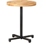 vidaXL Table de bistrot ronde Ø60x75 cm Bois de manguier rugueux