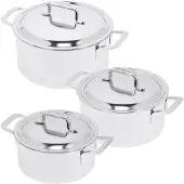 Demeyere Intense 5 Kookset 3 pcs, Poêle + casserole, Argent