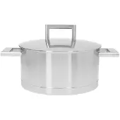 Demeyere John Pawson 7 Casserole 22cm avec couvercle à double paroi, Poêle + casserole, Argent
