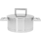 Demeyere John Pawson 7 Casserole 16 cm avec couvercle à double paroi, Poêle + casserole, Argent