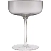 Blomus FUUMI Champagnergläser mit Untertasse, Rauchglas, 4 Stück., Verres à vin, Gris