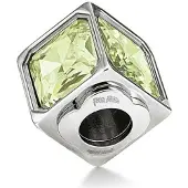 Folli Follie Damenperlen 3P16F008Ce Grün (1 Cm), (Argent Sterling)