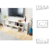 vidaXL Armoire TV double en L blanc - Meuble TV
