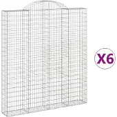 vidaXL Gabions avec arc surélevé 6 pcs. 200x30x220/240cm Fer galvanisé