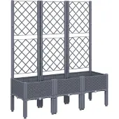 vidaXL Jardinière avec treillis bleu gris 120x40x142 cm PP