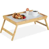 Relaxdays 10013869 Plateau de Lit Bambou 50 x 30 cm