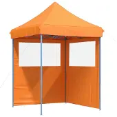 vidaXL Tente de réception pliable Pop-Up avec 2 parties latérales Orange