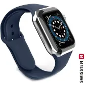 Swissten Bracelet en silicone pour apple watch 38-40 mm bleu marine (38 mm, 40 mm, Silicone), Sangles de montre, Bleu