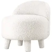 Hannah Home , Moouv- FLF1325, Blanc, Pouf classique, 100% Fourrure artificielle