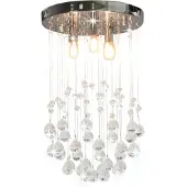 vidaXL Plafonnier avec perles en cristal argenté Boule 3x G9 Ampoules
