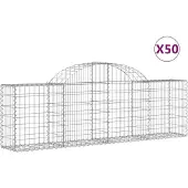 vidaXL Gabions avec arc surélevé 50 pcs. 200x30x60/80 cm Fer galvanisé
