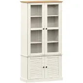 vidaXL Vitrine en verre VIGO blanc 85x35x170 cm bois massif de pin