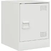 vidaXL Table de chevet blanc 34,5x39x44 cm acier