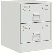 vidaXL Table de chevet blanc 34,5x39x44 cm acier