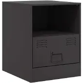 vidaXL Table de chevet noir 34,5x39x44 cm acier