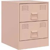 vidaXL Table de chevet rose 34,5x39x44 cm acier