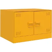 vidaXL Table basse jaune moutarde 67x50x44 cm acier