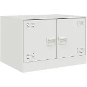 vidaXL Table basse blanche 67x50x44 cm acier