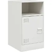 vidaXL Table de chevet blanc 34,5x39x62 cm acier