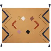 Beliani Couverture Shimla Coton 130 X 180 Cm Orange