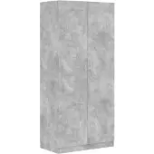 The Living Store Armoire gris béton 90x52x200 cm Bois composite
